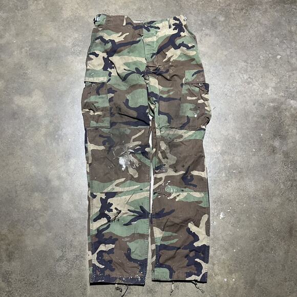 Vintage 80s US Army Camo Grunge Cargo Pants 32x32 - Picture 1 of 7